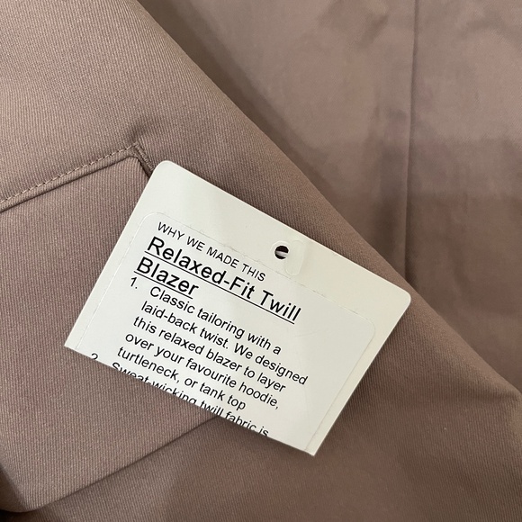 Lululemon Women Relaxed Fit Twill Blazer Brown Size M New With Tag - Picture 10 of 10